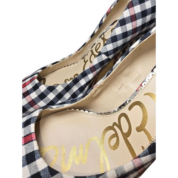 Sam Edelman Halston Heel in Shepherds Plaid Block Heels Pointed Toe Size 7.5 - Picture 7 of 8